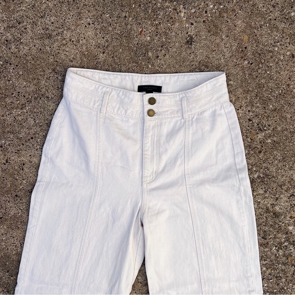 (Sold) Ann Taylor High Rise Palazzo Jeans Ecru Biege Dress Pants Size 2 Preppy - Picture 4 of 8